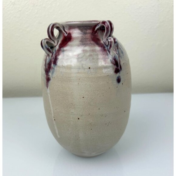 Everton Artist Signed Pottery Art Vase Handmade Eclectic 7.5" READ - Picture 2 of 16
